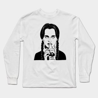 wednesday addams drinking poison Long Sleeve T-Shirt